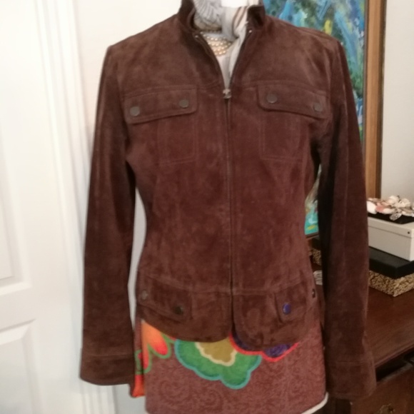 Brown Suede Jacket- Tailored - Picture 2 of 8